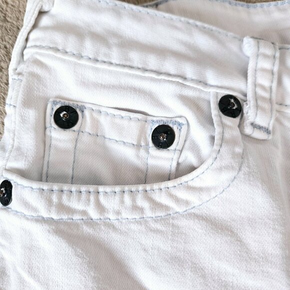 True Religion Girls Audrey White cut-off stretch Shorts, size 16 - Picture 3 of 14